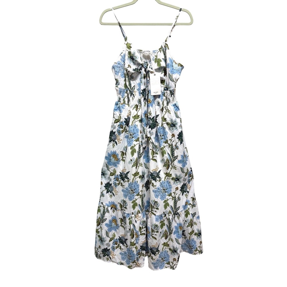 Grace Karin White‎ Blue Floral Maxi Dress Women Large Cottage Party Chic